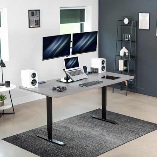 VIVO Dual Monitor and Laptop Stand with Glass Base