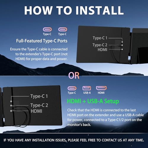 14" Dual Laptop Screen Extender Portable Monitor