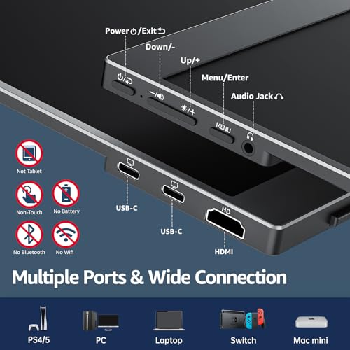 Cocopar 15.6" 1080P Portable Monitor with Speaker