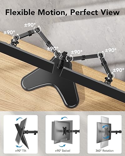 HUANUO Adjustable Dual Monitor Stand for 32-Inch Screens
