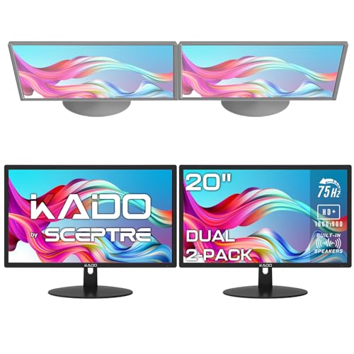 Kado 20" Dual Monitor Setup with Built-in Speakers