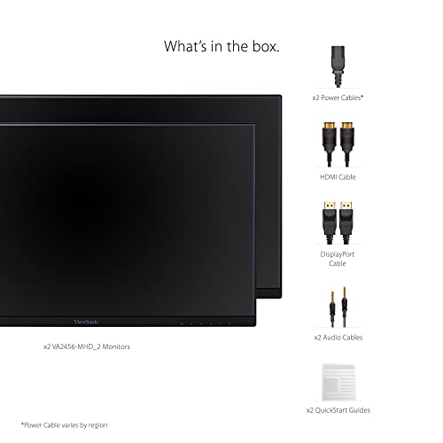 ViewSonic 24" Dual 1080p IPS Monitors Bundle