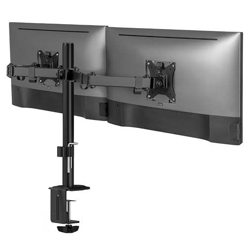 Dual Monitor Mount with Adjustable Arms for 32” Screens
