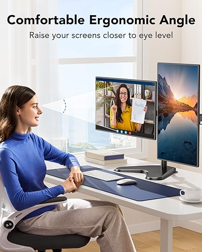 HUANUO Adjustable Dual Monitor Stand for 32-Inch Screens
