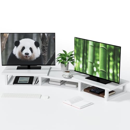 POXAKA Adjustable Dual Monitor Stand Riser 30