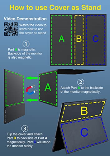 Cocopar 15.6" 1080P Portable Monitor with Speaker