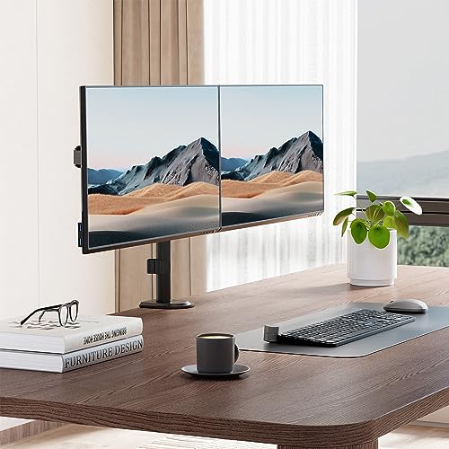 Dual Monitor Mount with Adjustable Arms for 32” Screens
