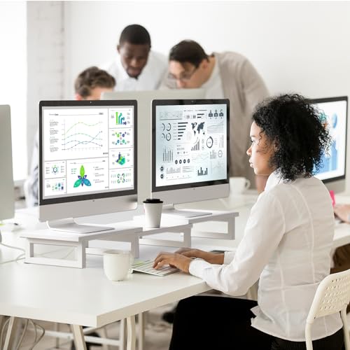 POXAKA Adjustable Dual Monitor Stand Riser 30