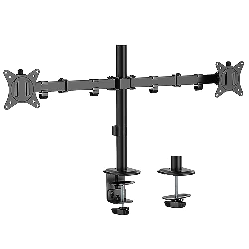 Dual Monitor Mount with Adjustable Arms for 32” Screens