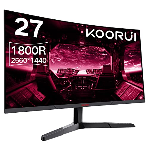 KOORUI 27" Curved WQHD 144Hz Gaming Monitor