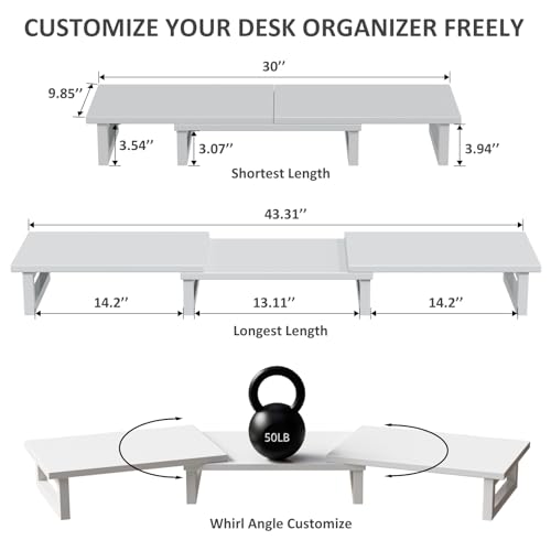 POXAKA Adjustable Dual Monitor Stand Riser 30