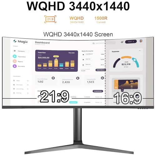 34" Curved WQHD Gaming Monitor with 165Hz Refresh Rate