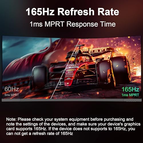 34" Curved WQHD Gaming Monitor with 165Hz Refresh Rate