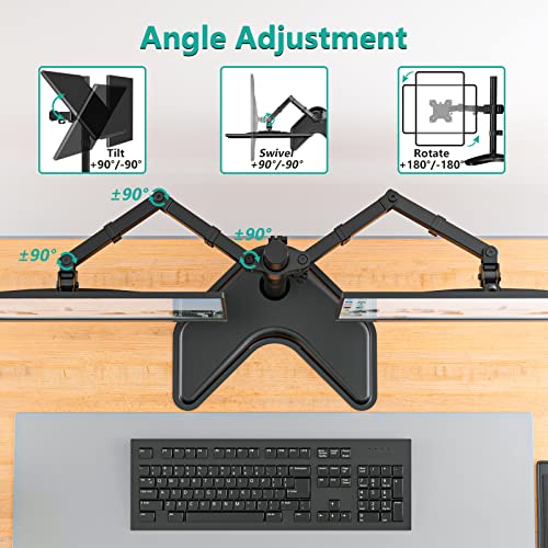 Dual LCD Monitor Desk Mount – Adjustable, Black