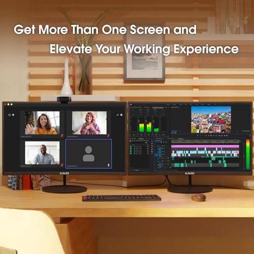 Kado 24" Dual Curved Monitor Setup with Speakers