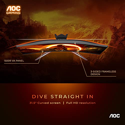 AOC C32G2 32" Curved Gaming Monitor 165Hz