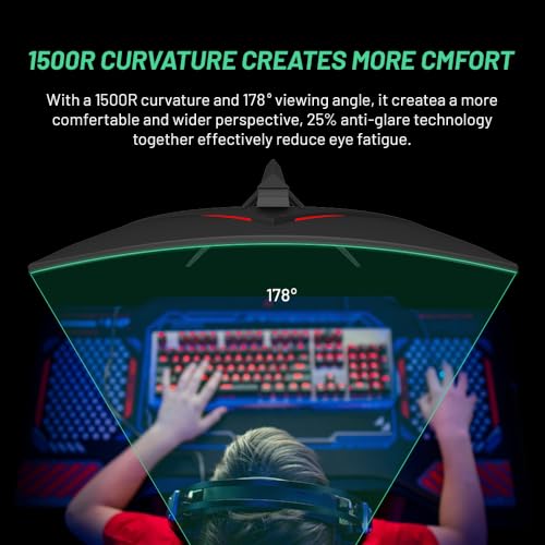 Skytech 27" Curved Gaming Monitor - 180Hz QHD