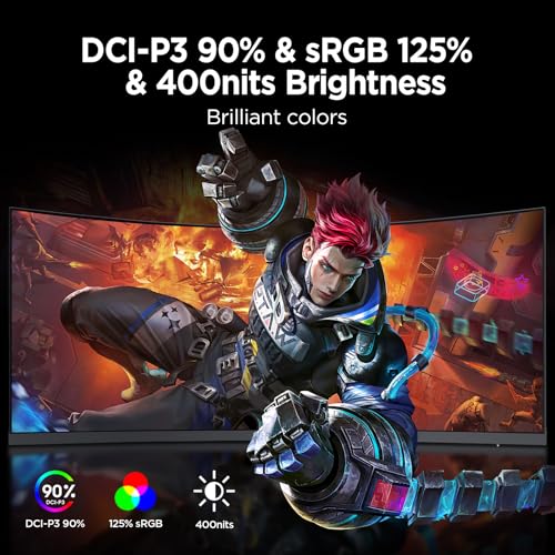 KOORUI 34" Ultrawide Curved Gaming Monitor, 165Hz