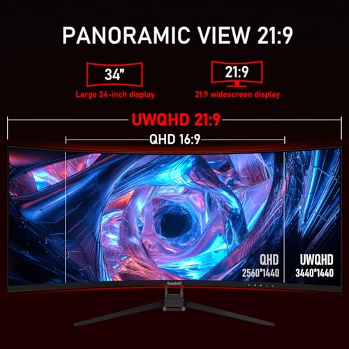 Gawfolk 34" Ultrawide 144Hz Curved Gaming Monitor