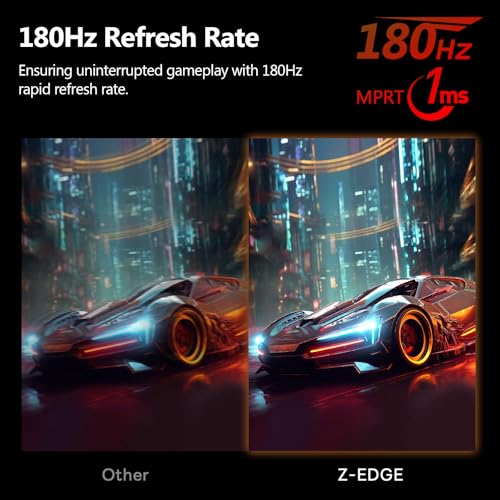 Z-Edge 24" Curved Gaming Monitor with 180Hz Refresh