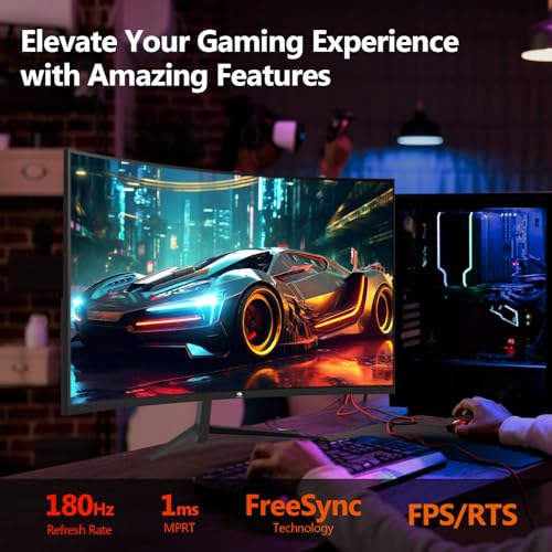 Z-Edge 24" Curved Gaming Monitor with 180Hz Refresh