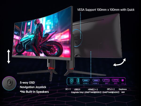 KTC 34" Curved 165Hz Ultrawide Gaming Monitor