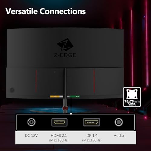 Z-Edge 24" Curved Gaming Monitor with 180Hz Refresh