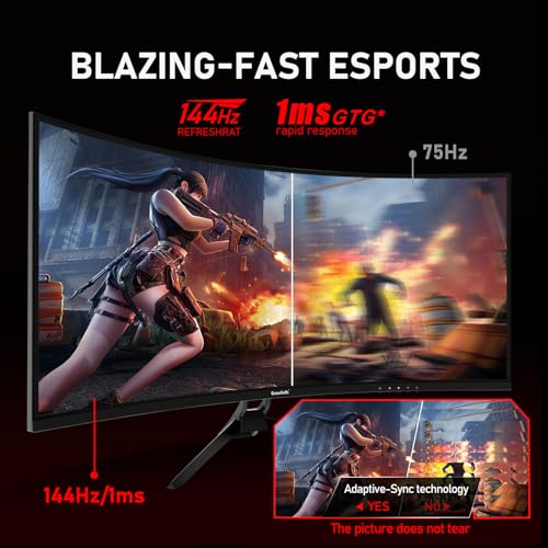 Gawfolk 34" Ultrawide 144Hz Curved Gaming Monitor