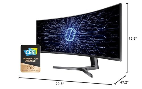 SAMSUNG 49” Odyssey Dual QHD Curved Gaming Monitor