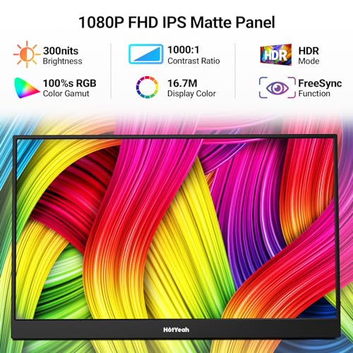 15.6" 1080P Portable Touchscreen Monitor with Speaker