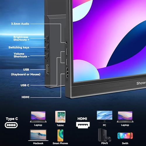 14" Touchscreen Portable Monitor with 1080p HD Display