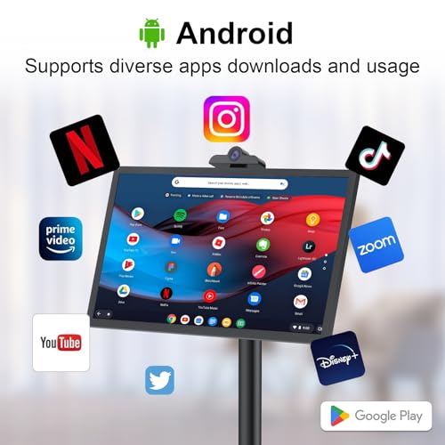 Pikiu 32" Smart Touchscreen Portable TV on Wheels