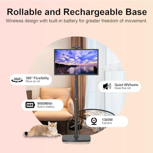 Pikiu 32" Smart Touchscreen Portable TV on Wheels