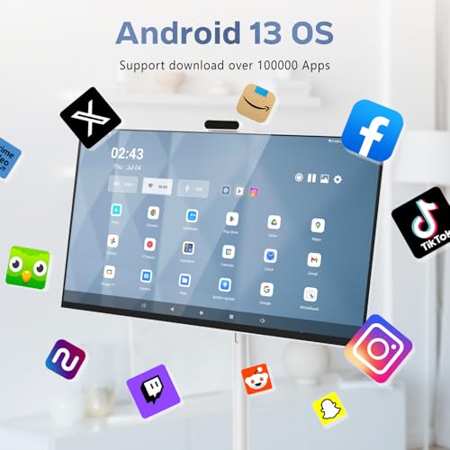 32" Portable Smart TV with Touchscreen & Wheels