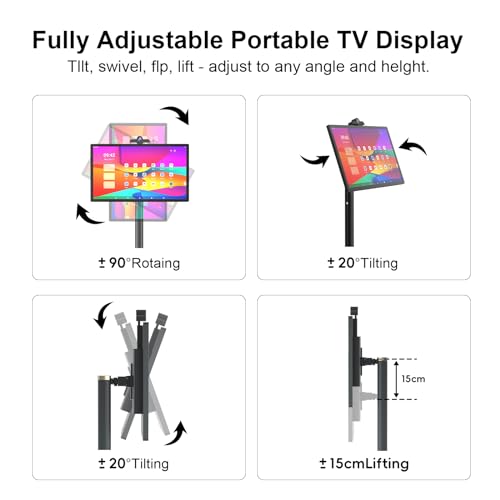 Pikiu 32" Smart Touchscreen Portable TV on Wheels