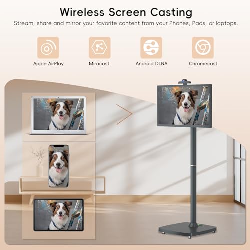 Pikiu 32" Smart Touchscreen Portable TV on Wheels