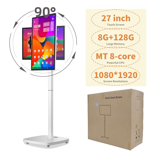 Uphith 27" Smart Portable Touchscreen TV on Wheels