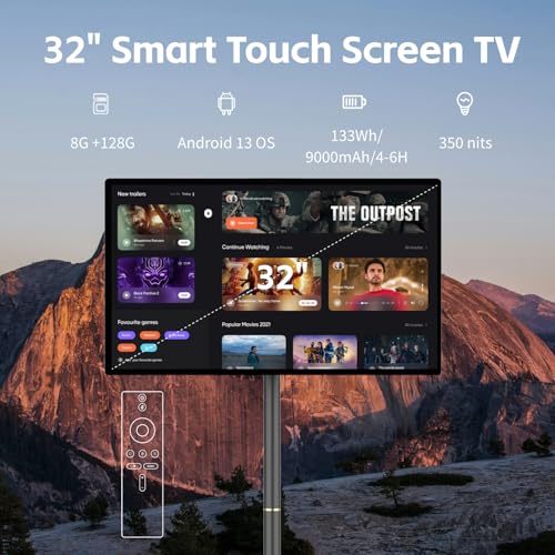 32" Portable Smart TV with 4K Camera & Battery