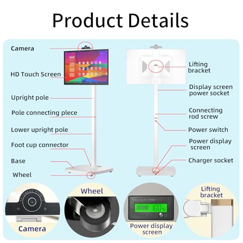 Uphith 27" Smart Portable Touchscreen TV on Wheels