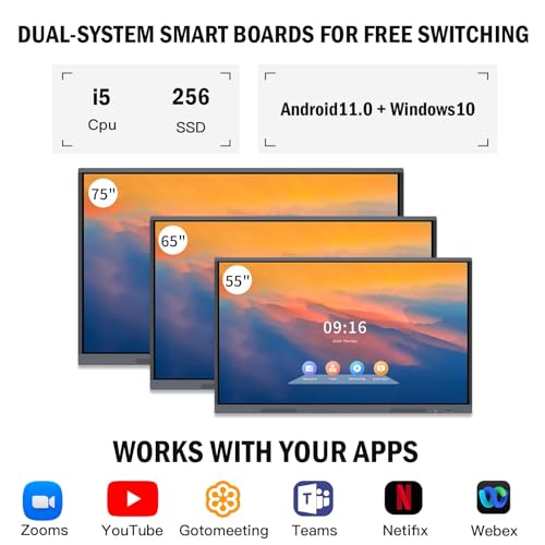 Armerboard 65" 4K UHD Touchscreen Interactive Whiteboard