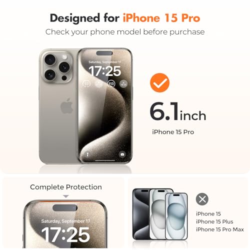 UNBREAKcable 9H Shatterproof Glass Screen Protector for iPhone 15 Pro