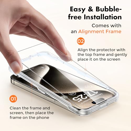 UNBREAKcable 9H Shatterproof Glass Screen Protector for iPhone 15 Pro