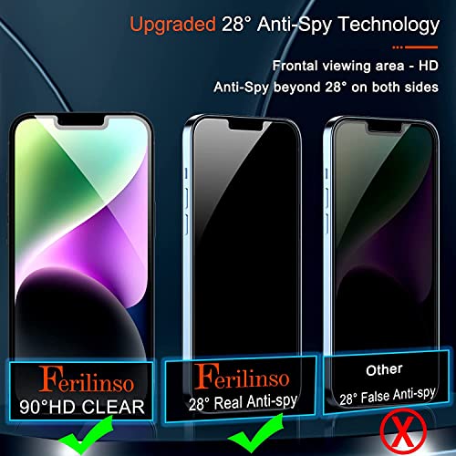 Privacy Screen Protector for iPhone 13/14 - 2 Pack