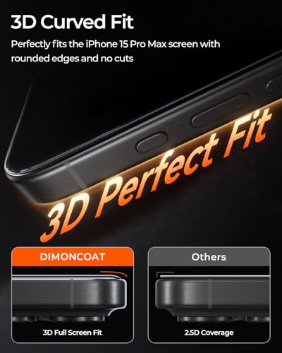 DIMONCOAT iPhone 15 Pro Max Screen Protector Pack