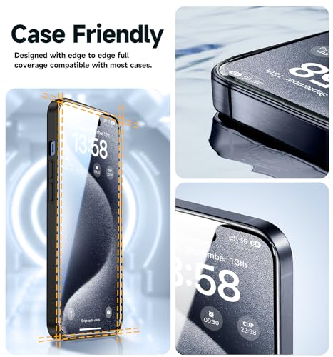 iPhone 15 Pro Tempered Glass Screen Protectors - 2 Pack