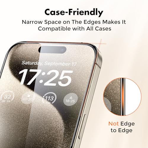 UNBREAKcable 9H Shatterproof Glass Screen Protector for iPhone 15 Pro