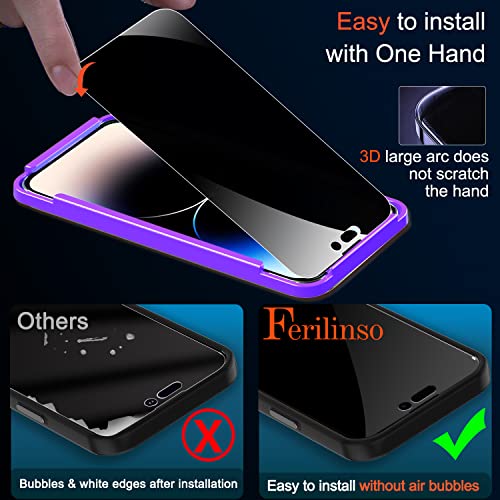 Ferilinso iPhone 14 Pro Privacy Screen Protector Pack