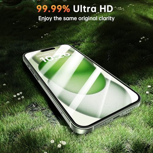 SYNCWIRE iPhone 15 Full Coverage Screen Protector Pack