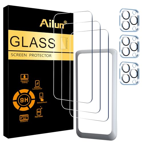 Ailun 3-Pack Tempered Glass Screen & Lens Protectors