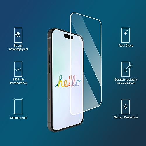 Ailun Tempered Glass Screen Protector for iPhone 15